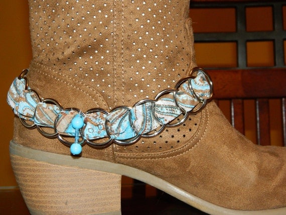 BOOT BLING made from recycled scarf