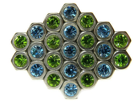 OOAK Hex Nut Belt Buckle with bling