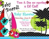 PRINTABLE Baby on Board Surfer Baby Shower Invitation-  printables by Luv Bug Design