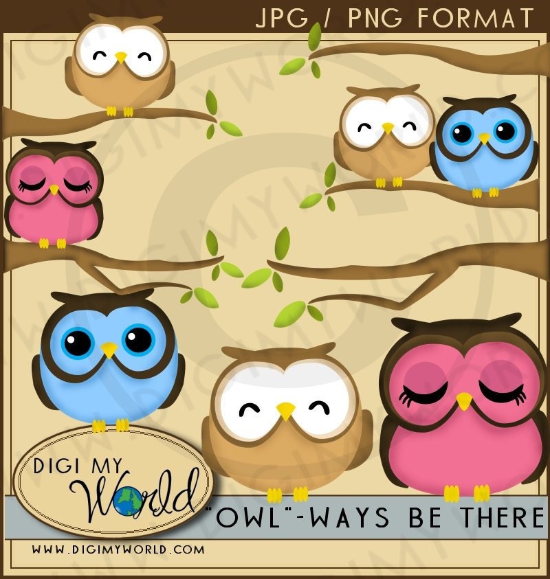 Owls owl Owls-ways be there clipart images for scrapbooking and card making