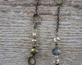 Metal Hoop and Crystal Earrings