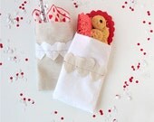 Muslin Heart Bags - White