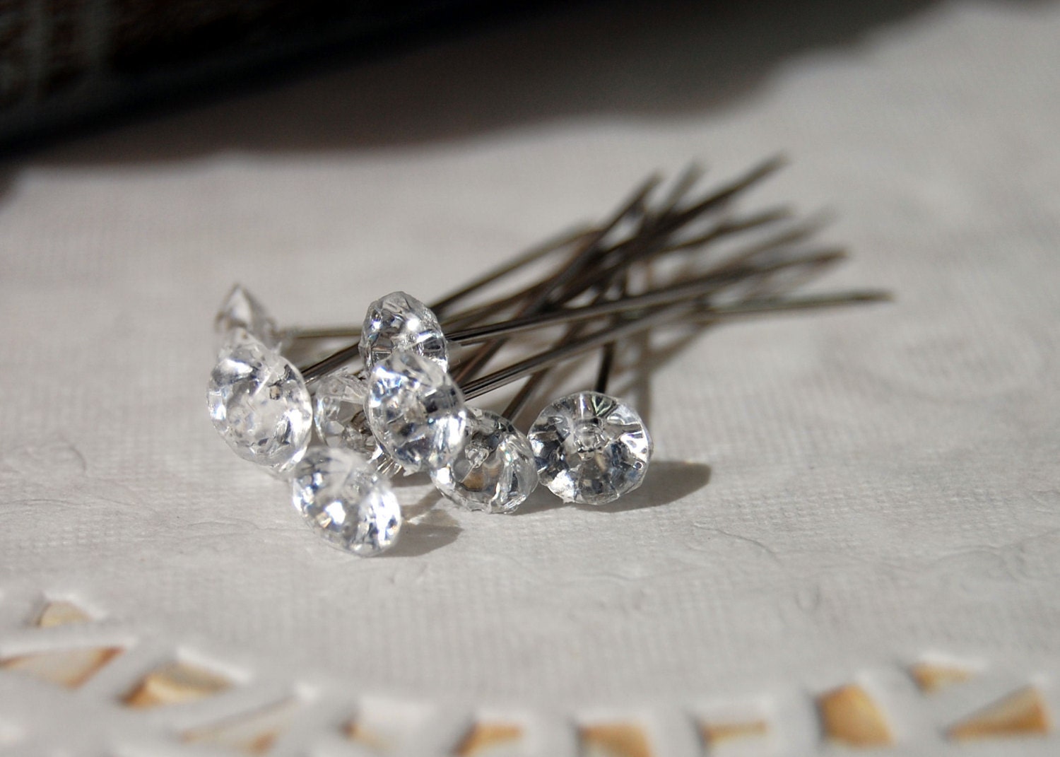 Pretty Diamante Pins - Scrapbooking, Card Making, Altered Art, Bridal, Millinery.