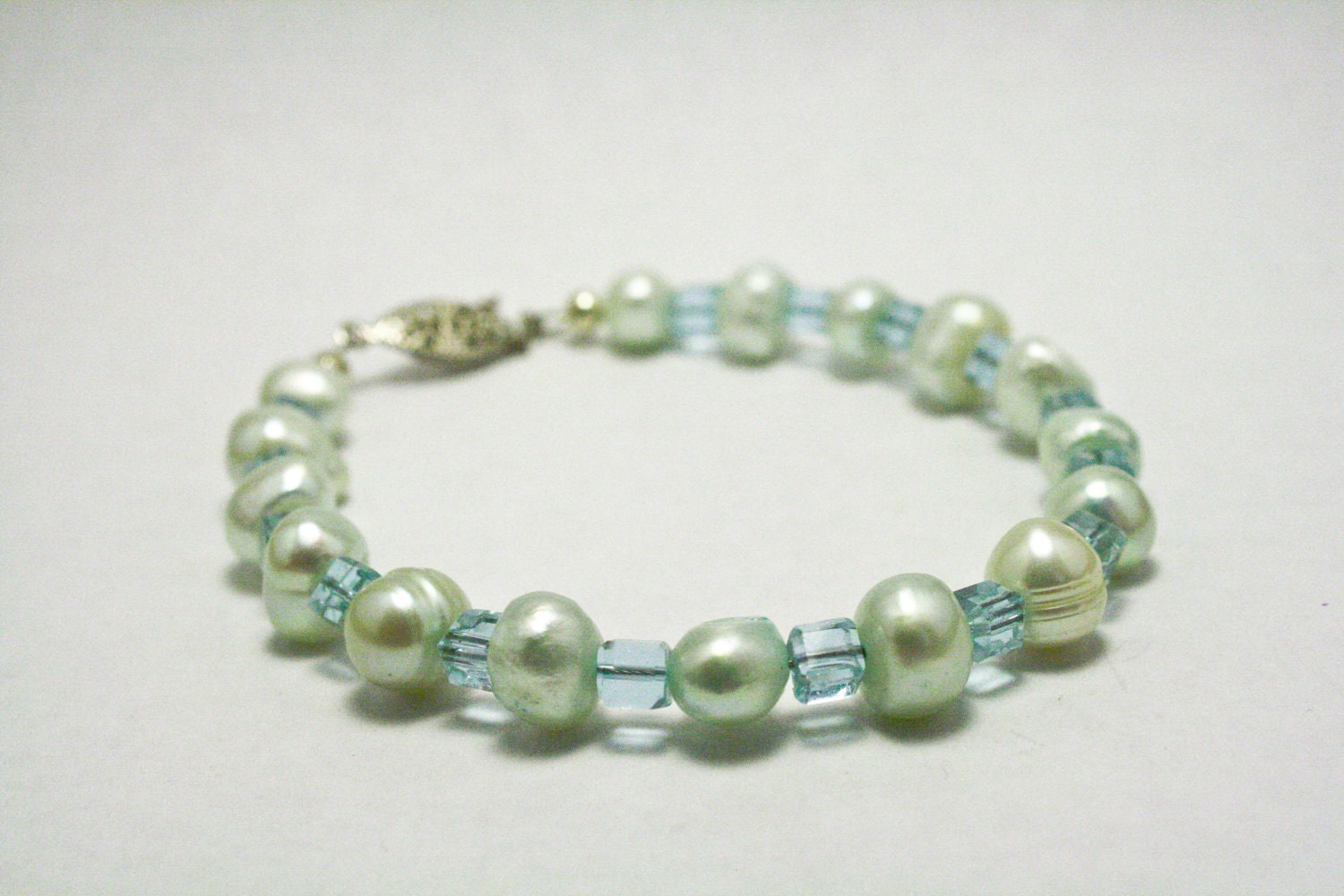 Light Blue Potato Pearl Bracelet
