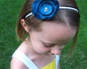 Dark Teal Poppy Headband Hair Accessory (For Girls)