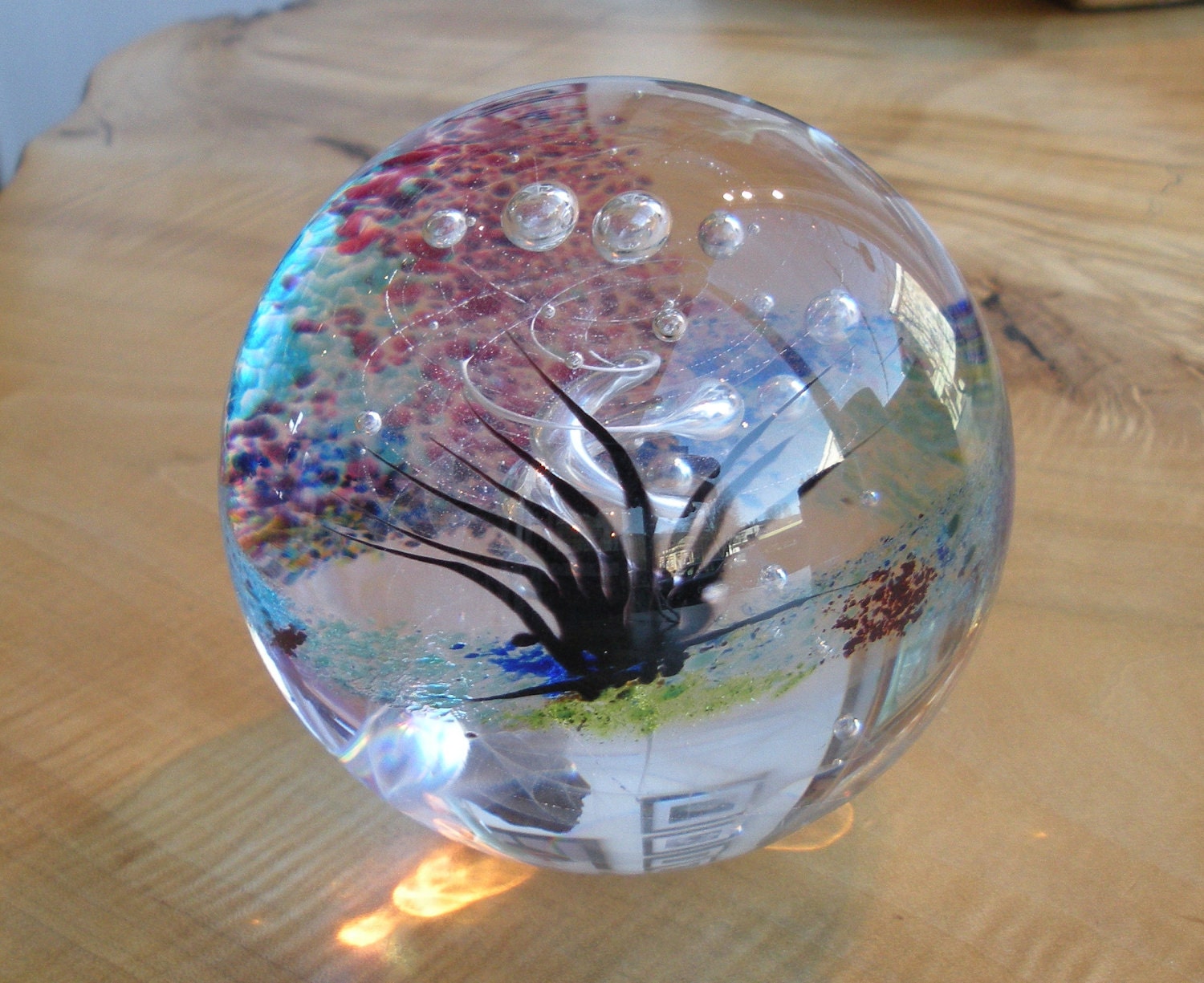 Glass Papereweight  - Round Seascape - by Jonathan Winfisky