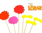 Dr. Seuss' The Lorax Photo Booth Prop Set - 6 props on a stick - Birthdays, Parties - Great Photobooth Props