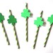 SALE - Photo Booth Props - St. Patrick's Day Straw Photo Props - Set of 5 - Shamrocks on KELLY GREEN Striped Paper Straws