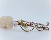 Cherry Blossoms Crown Whimsical Halo Woodland Bridal Woodland Hair Piece with Vintage Accents