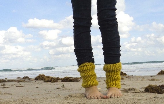 Mustard Yellow Legwarmers - Ankle Slouchies - Made to Order