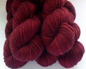 Hand Dyed Yarn - Superwash Merino Wool DK Weight in Cranberry Bog Colorway