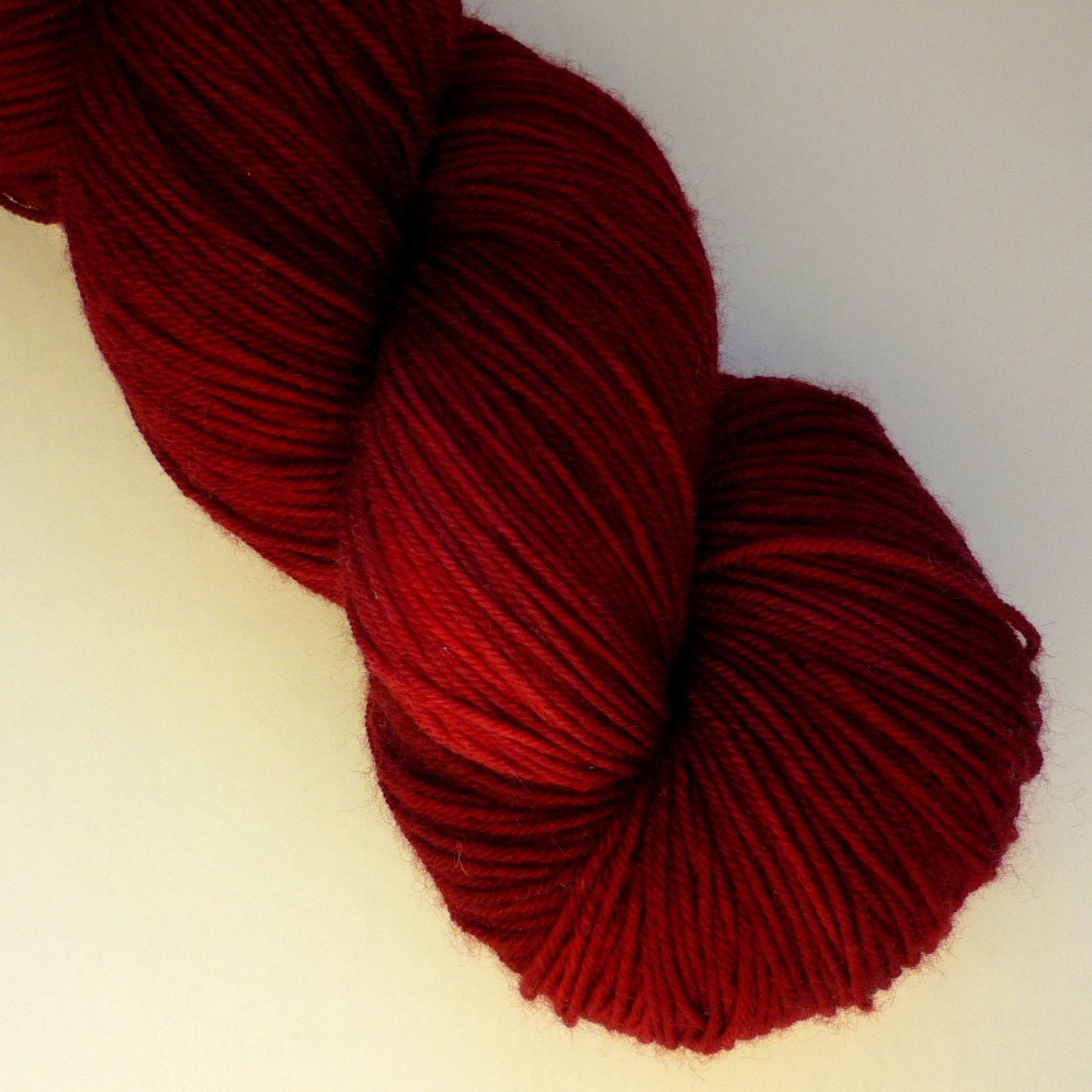 Hand Dyed Sock Yarn - Superwash Merino / Nylon Fingering Weight in Cranberry Bog Colorway