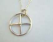 Silver Crank Necklace with Brass Accents