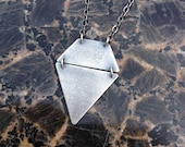 Diamond-Shaped Split Necklace in Sterling Silver
