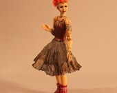 1:12th scale doll, fully articulated, positionable, action figure. Customised - Miss Scrimshaw, Punk