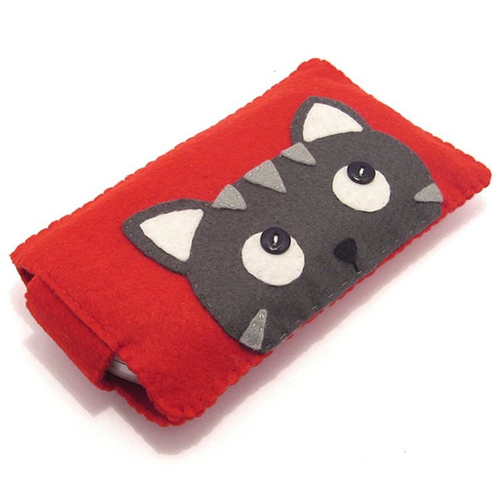 Nintendo DS Case / Sony PSP  Cover / Camera Case Felt DS Sleeve - Cat