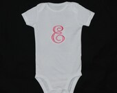 Large Single Letter Monogrammed Onesie, Bodysuit, Boy or Girl