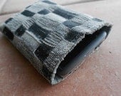 Upcycled upholstry fabric Cell phone iphone ipod pouch sleeve 3.5x5