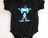 Personalized monster baby onesies, monster birthday baby bodysuit, shirt