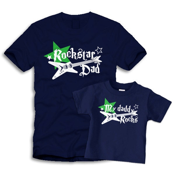 Rockstar Daddy t shirt and matching kids t shirt  gift set, perfect tshirt combo for fathers day gift