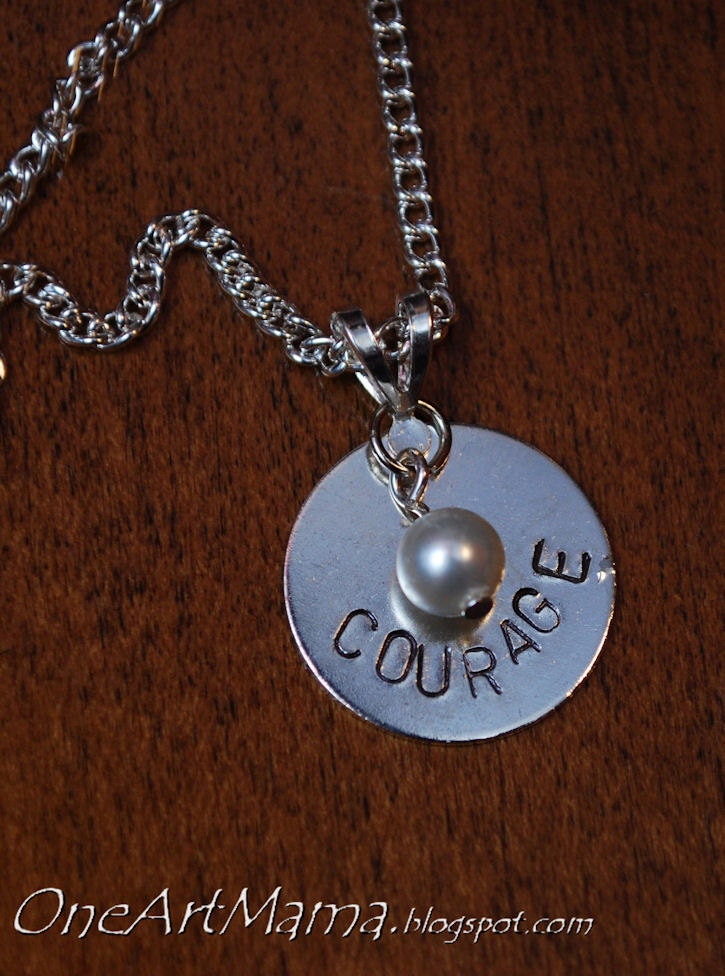 Handstamped "Courage" Pendant