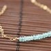 aqua blue apatite - beaded bar gold bracelet