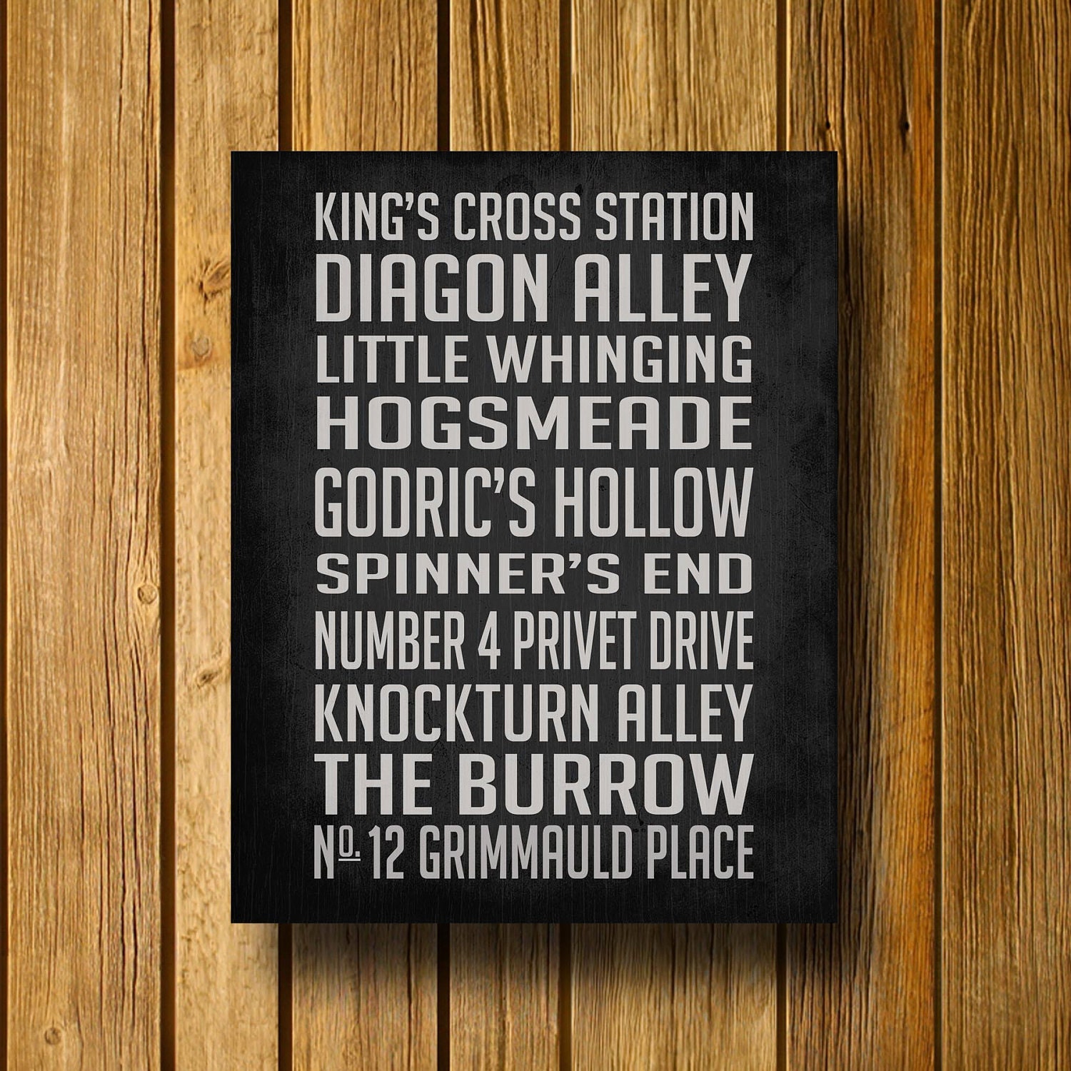 Harry Potter Subway Sign 24" x 36" Poster / Wall Art / Typography Print