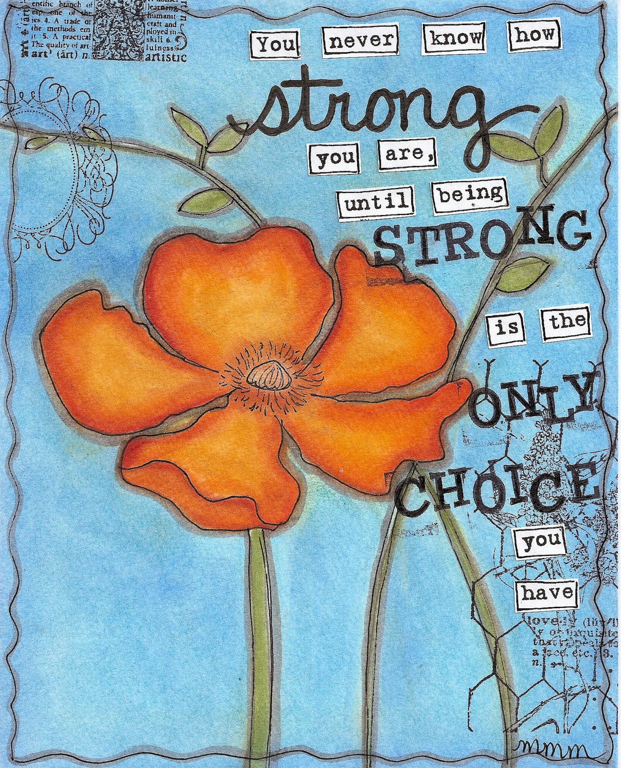 Strong - 8x10 Mixed Media - Art Print