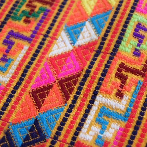 SALE Multi colored vintage Guatemalan handwoven sash unused