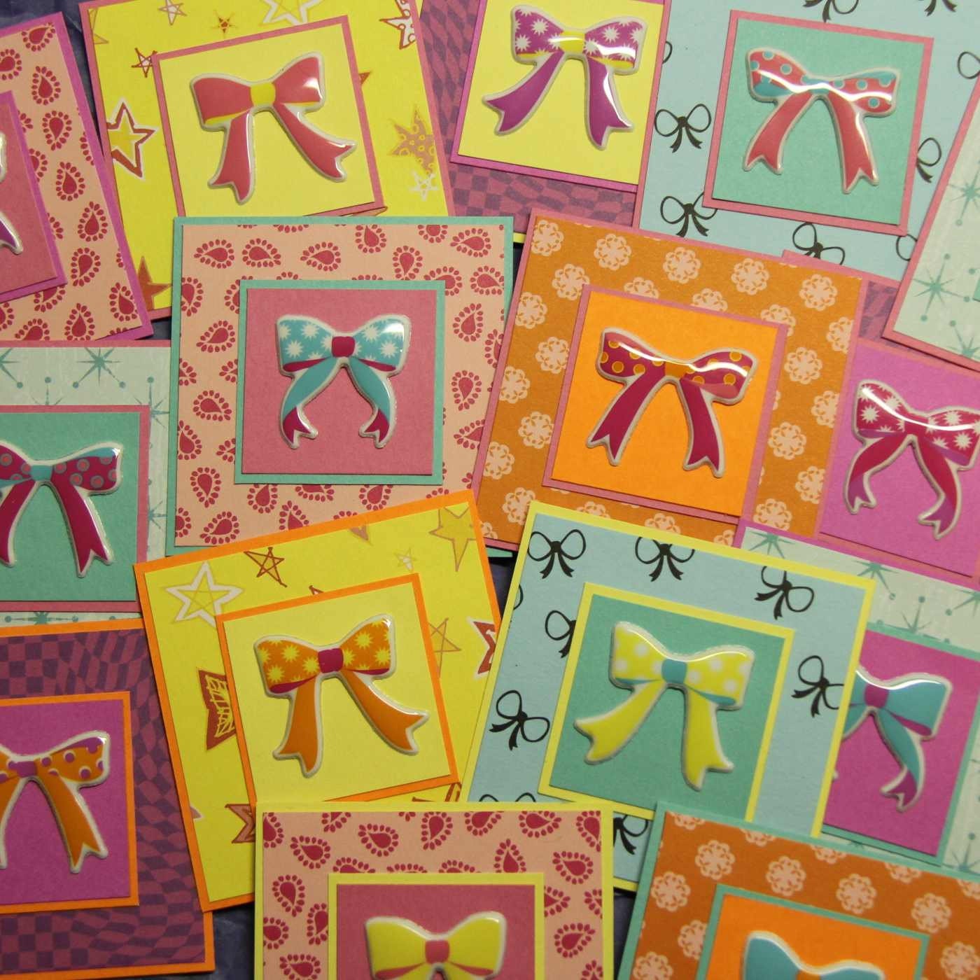 Cat Mini Cards (set of 5) neon
