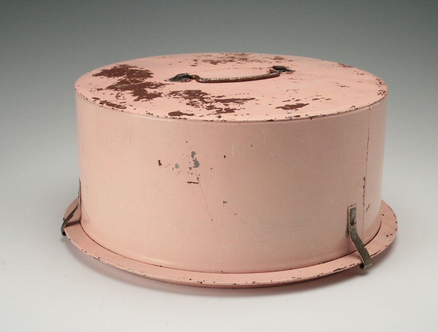 Fantastic Pink 50s Vintage Metal Cake Carrier / Caddy