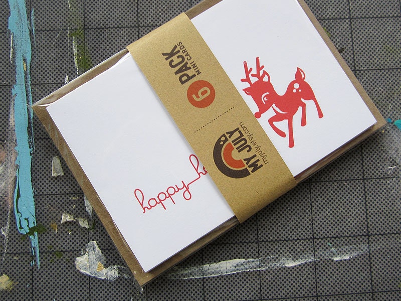 Christmas Card Set - Lil' Red Reindeer - 6 Pack
