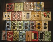 Switchplate Cover in vintage wallpaper. Gift for Her.