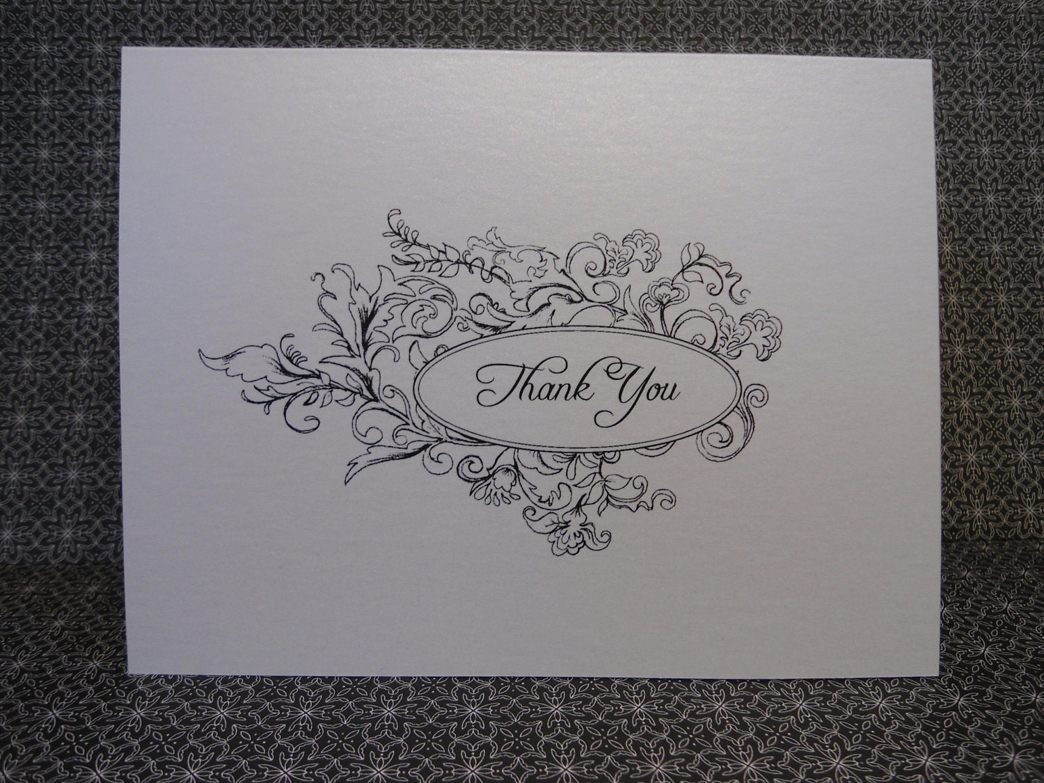 Classic and Elegant Pearl White Thank You card
