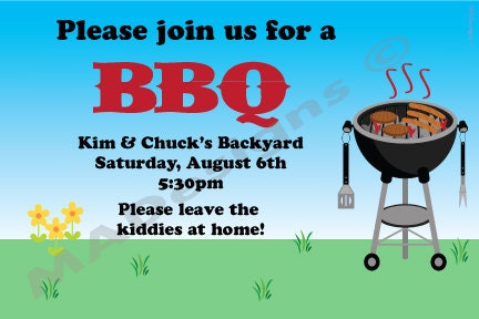 Custom BBQ Summer Birthday Invite - DIY Printable Party Digital Invitation