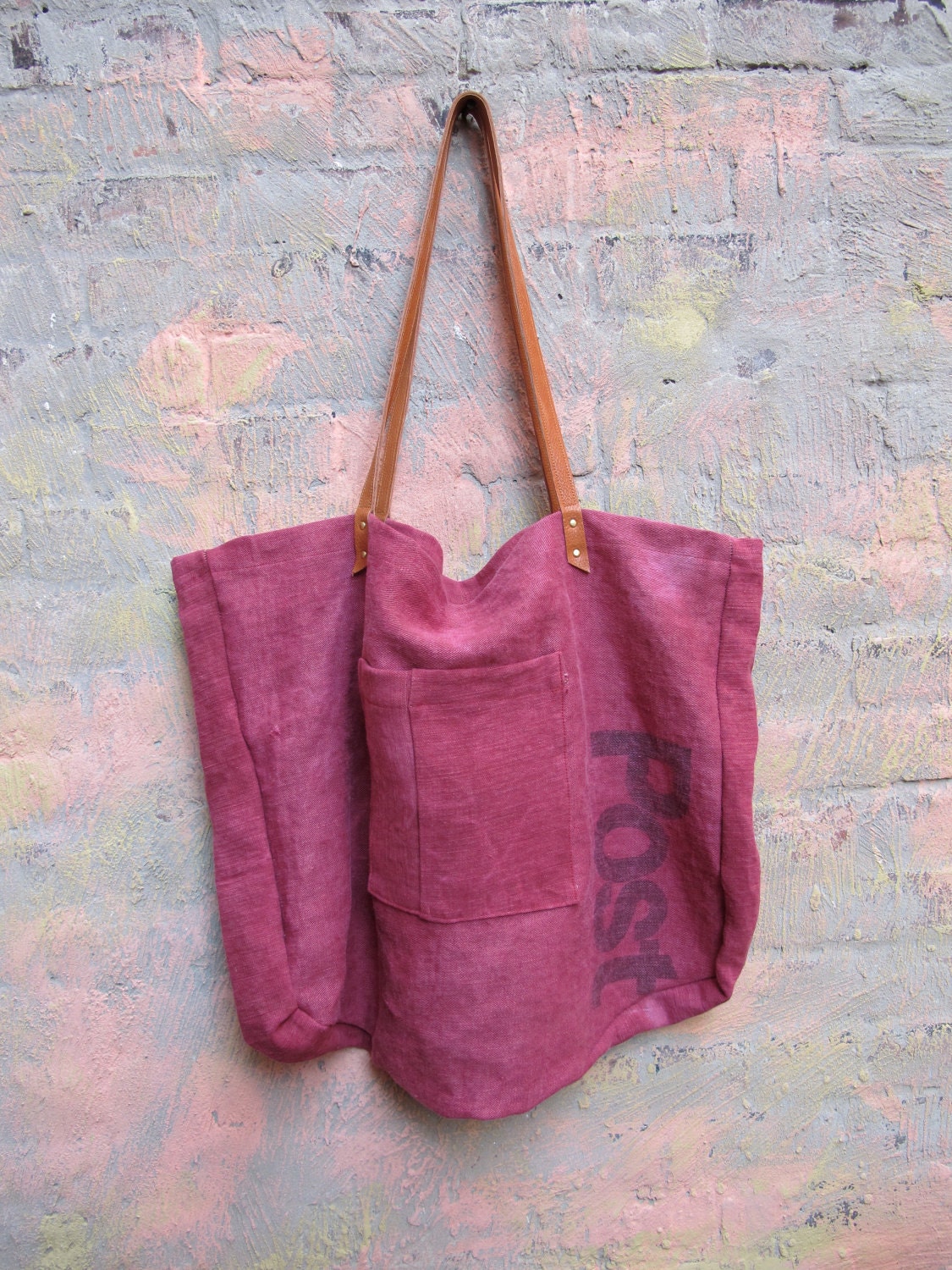 Maroon 4Corner Extra Large Recycled Canvas Tote