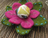 Pink Louts flower hair clip