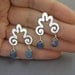 Silver Earrings with Blue Kyanite Drops - Lace Pattern