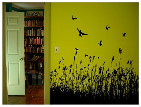Wall Decal Birds and Wheat 22118