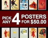 4 Posters for 50 Dollars -  A3 Size