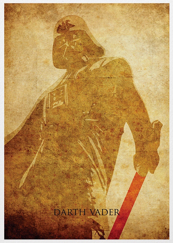 Star Wars Darth Vader Vintage A3 Poster Print