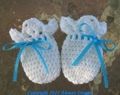 PDF Instant Download - Crochet Pattern 044 - Baby  Thumb-less Lace Cuff  Mittens