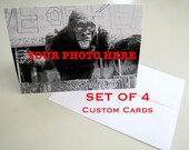 4 Custom Photo Card Set - Custom Order Photo Greetings /Note Cards with Envelopes (Each 5 X 7)