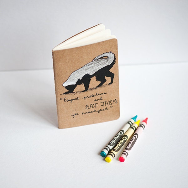 Honey Badger Notebook - Hand Painted Moleskine Journal