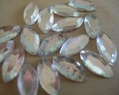 Vintage Clear Flatback Navettes 1950s Flatback Foiled 1 gross