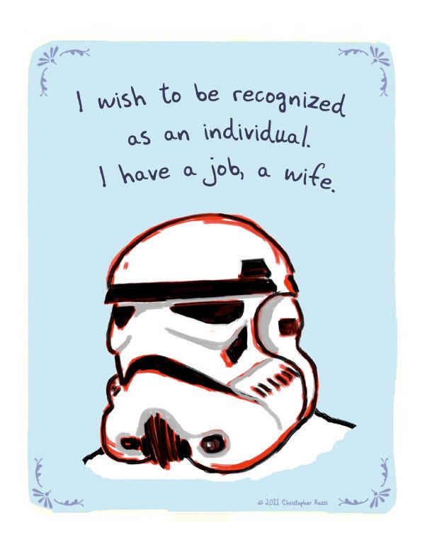 Stormtrooper 8x10 Print of Original Painting with phrase