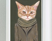 Framed Fine Art Print - Cooper - Cats In Clothes by Heather Mattoon