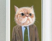 Framed Fine Art Print - Harold - Cats In Clothes by Heather Mattoon