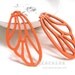 6 PCS - 28x55mm Pretty Orange Wing Wooden Charm/Pendant MH107 12