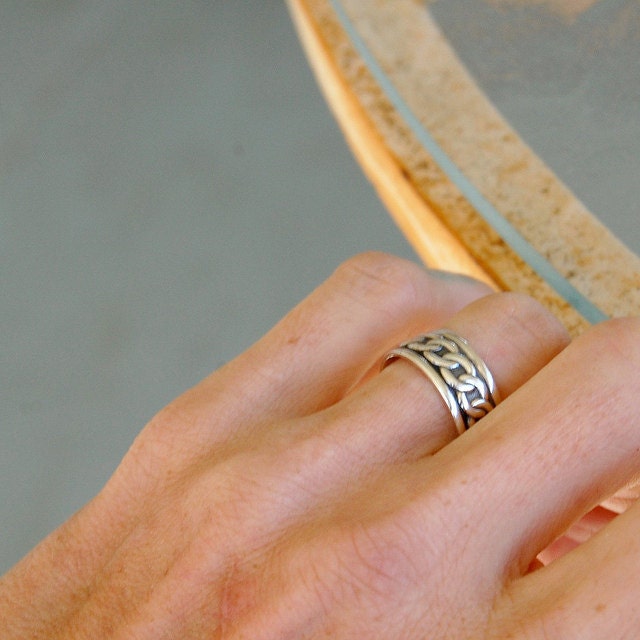 Sterling Silver Wide Ring Band - Your Size
